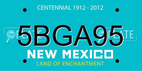 5BGA95 New Mexico License Plate