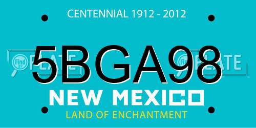 5BGA98 New Mexico License Plate