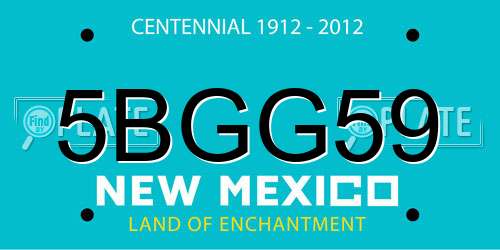 5BGG59 New Mexico License Plate