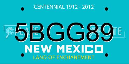 5BGG89 New Mexico License Plate