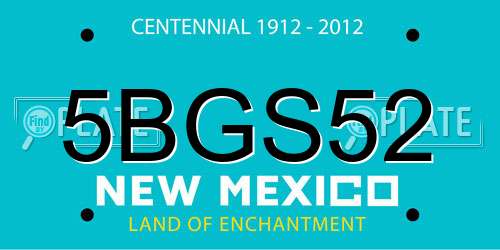 5BGS52 New Mexico License Plate