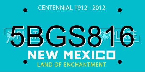 5BGS816 New Mexico License Plate
