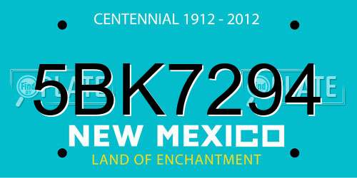 5BK7294 New Mexico License Plate