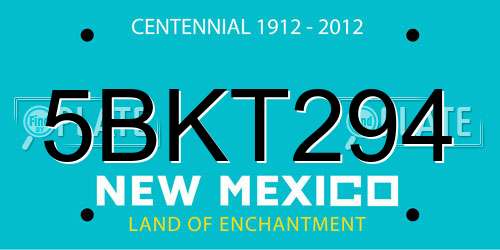 5BKT294 New Mexico License Plate