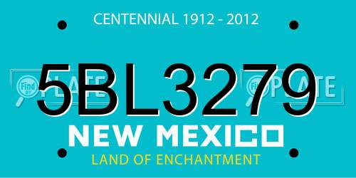 5BL3279 New Mexico License Plate