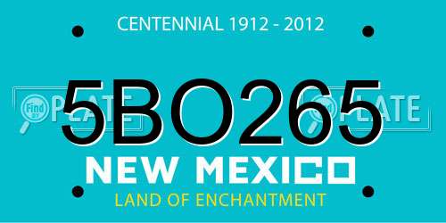 5BO265 New Mexico License Plate
