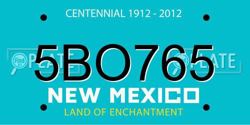 5BO765 New Mexico License Plate