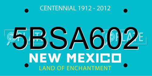 5BSA602 New Mexico License Plate