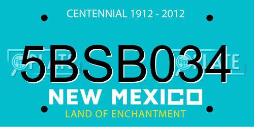 5BSB034 New Mexico License Plate