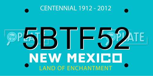 5BTF52 New Mexico License Plate