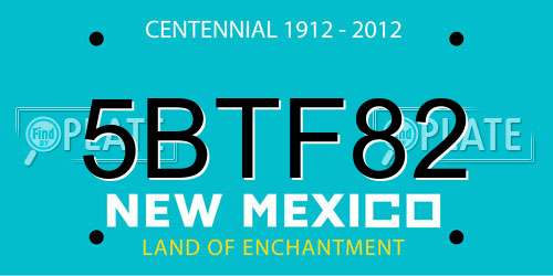 5BTF82 New Mexico License Plate