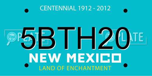 5BTH20 New Mexico License Plate
