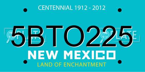 5BTO225 New Mexico License Plate