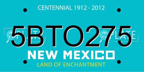 5BTO275 New Mexico License Plate