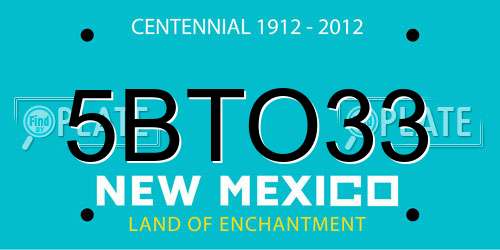 5BTO33 New Mexico License Plate