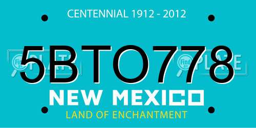 5BTO778 New Mexico License Plate