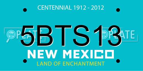 5BTS13 New Mexico License Plate