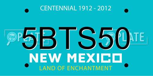 5BTS50 New Mexico License Plate