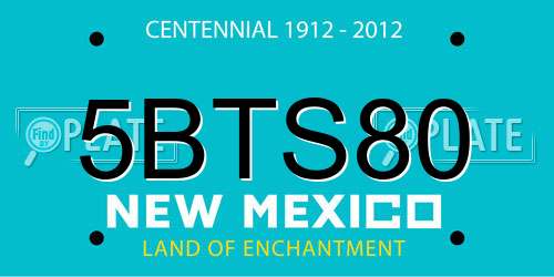 5BTS80 New Mexico License Plate