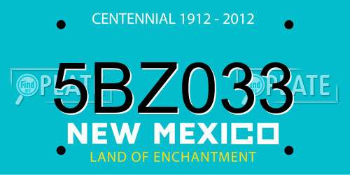 5BZ033 New Mexico License Plate