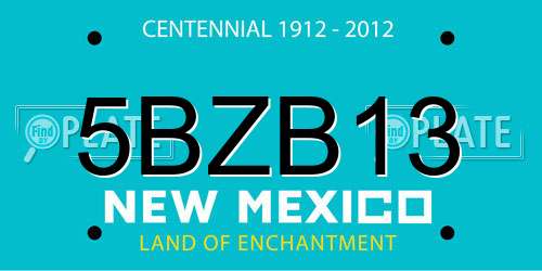 5BZB13 New Mexico License Plate