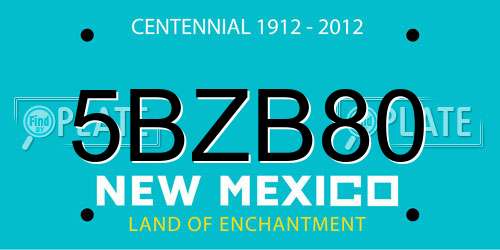 5BZB80 New Mexico License Plate
