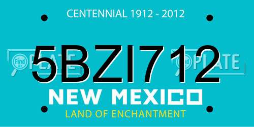 5BZI712 New Mexico License Plate