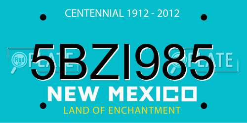 5BZI985 New Mexico License Plate