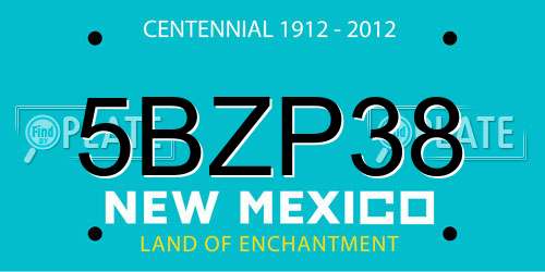 5BZP38 New Mexico License Plate