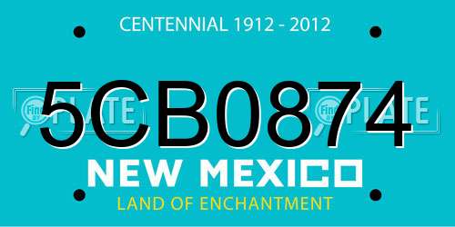 5CB0874 New Mexico License Plate