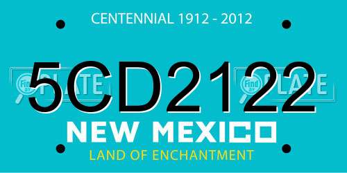 5CD2122 New Mexico License Plate