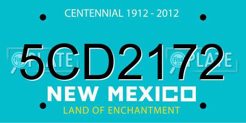 5CD2172 New Mexico License Plate
