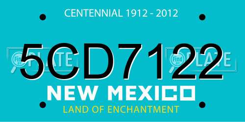5CD7122 New Mexico License Plate
