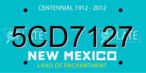 5CD7127 New Mexico License Plate