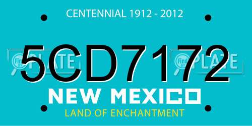 5CD7172 New Mexico License Plate