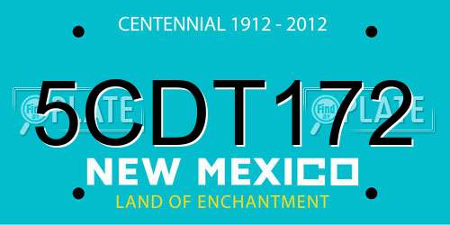5CDT172 New Mexico License Plate