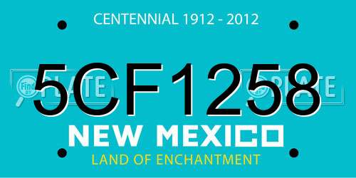 5CF1258 New Mexico License Plate