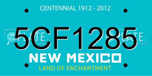5CF1285 New Mexico License Plate