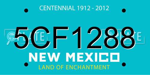 5CF1288 New Mexico License Plate