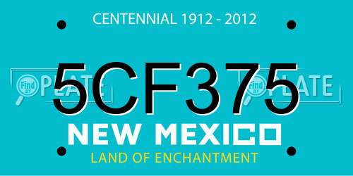 5CF375 New Mexico License Plate