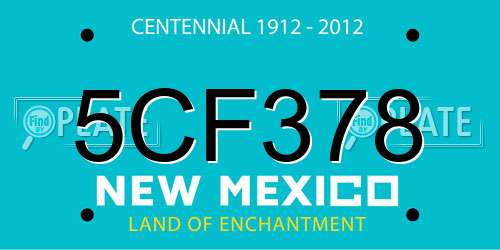 5CF378 New Mexico License Plate