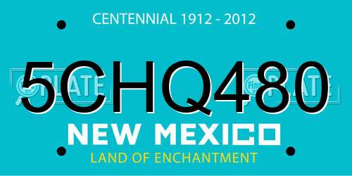 5CHQ480 New Mexico License Plate