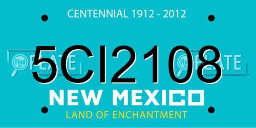 5CI2108 New Mexico License Plate