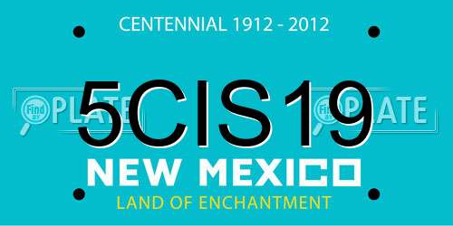 5CIS19 New Mexico License Plate