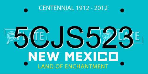 5CJS523 New Mexico License Plate