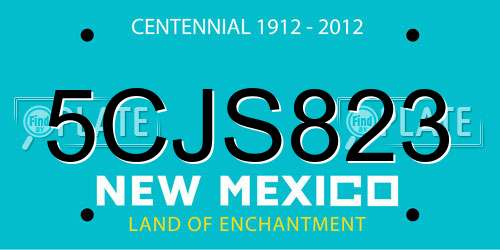 5CJS823 New Mexico License Plate