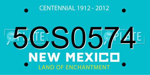5CS0574 New Mexico License Plate