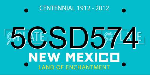 5CSD574 New Mexico License Plate
