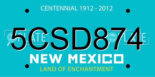 5CSD874 New Mexico License Plate