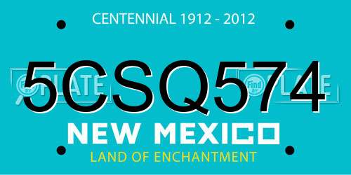 5CSQ574 New Mexico License Plate